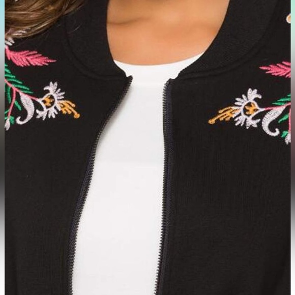 A K zip up black embroidered jacket - Picture 4 of 11